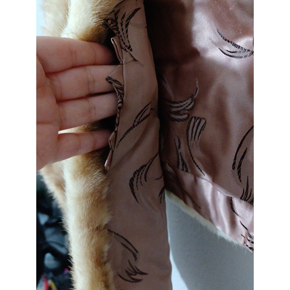 VINTAGE Blonde Mink Stole Scarf Fur Cape Shawl Fur 40's 50's Read ! - Picture 4 of 12